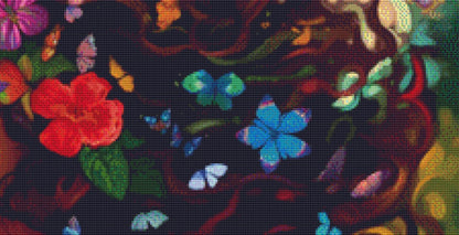 Floral Beauty 1 (Max Color) counted cross stitch pattern ©Adobe Ext. License
