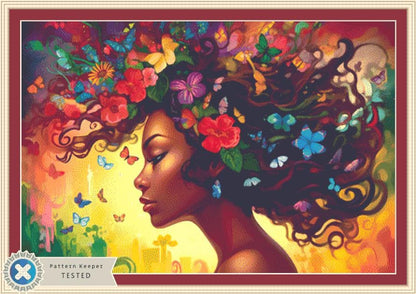 Floral Beauty 1 (Max Color) counted cross stitch pattern ©Adobe Ext. License