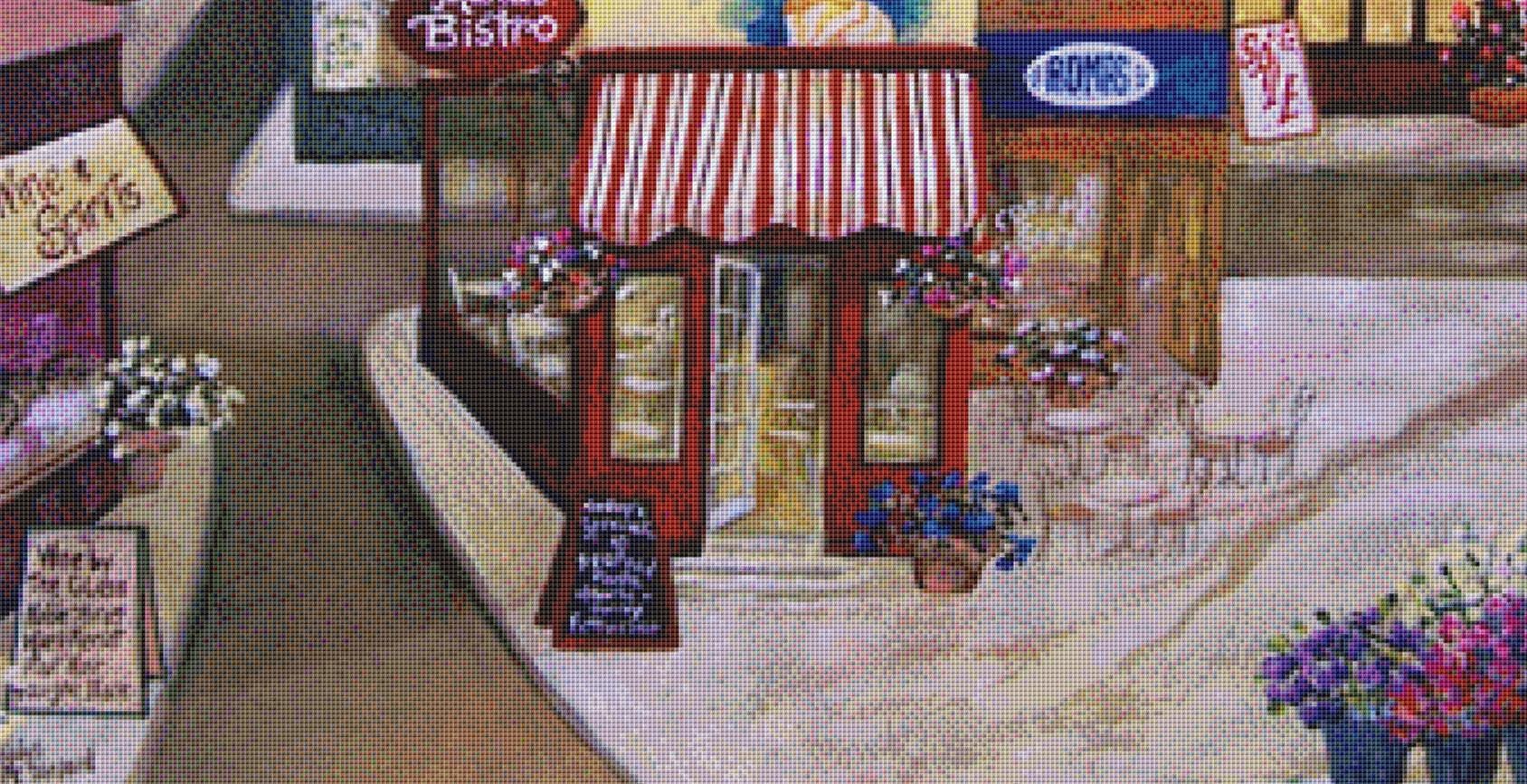 Mamas Bistro counted cross stitch pattern by Gwendolyn McShepard/Ansada Art Licensing Group, LLC