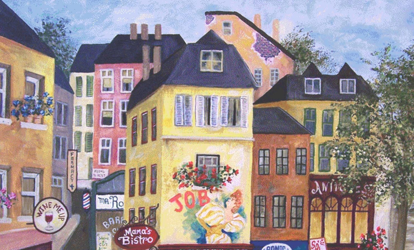 Mamas Bistro (Max Size/Color) counted cross stitch pattern by Gwendolyn McShepard/Ansada Art Licensing Group, LLC