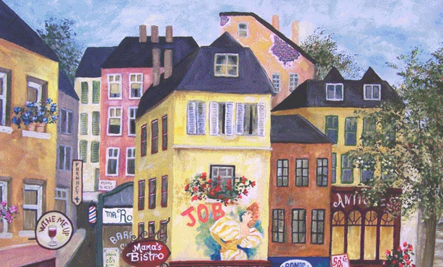 Mamas Bistro (Max Size/Color) counted cross stitch pattern by Gwendolyn McShepard/Ansada Art Licensing Group, LLC