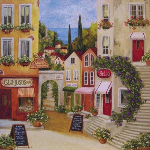 Via Maria Bella counted cross stitch pattern by Gwendolyn McShepard/Ansada Art Licensing Group, LLC