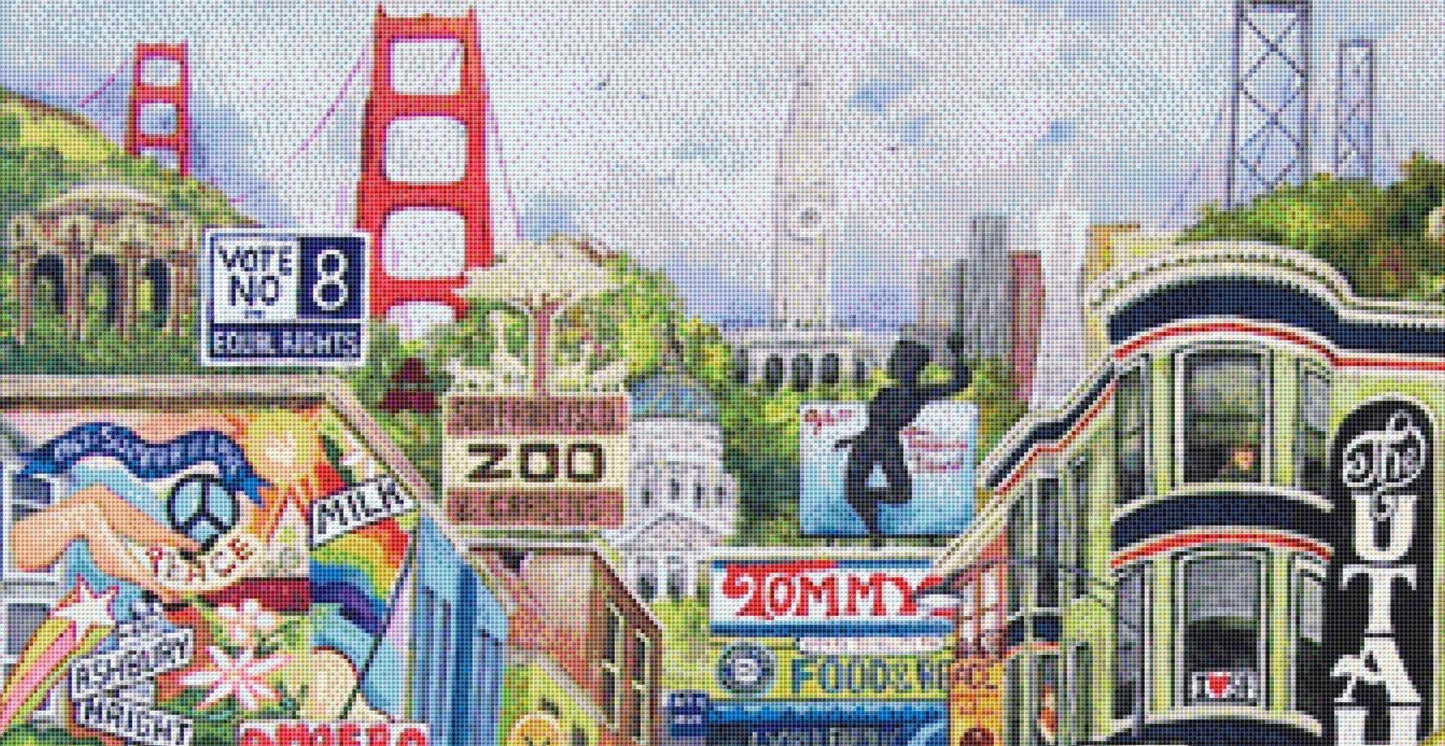 San Francisco Medley counted cross stitch pattern by Gwendolyn McShepard/Ansada Art Licensing Group, LLC