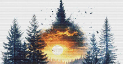 At Sunset the Mystery Emerges counted cross stitch pattern by Eder Jose Rosa