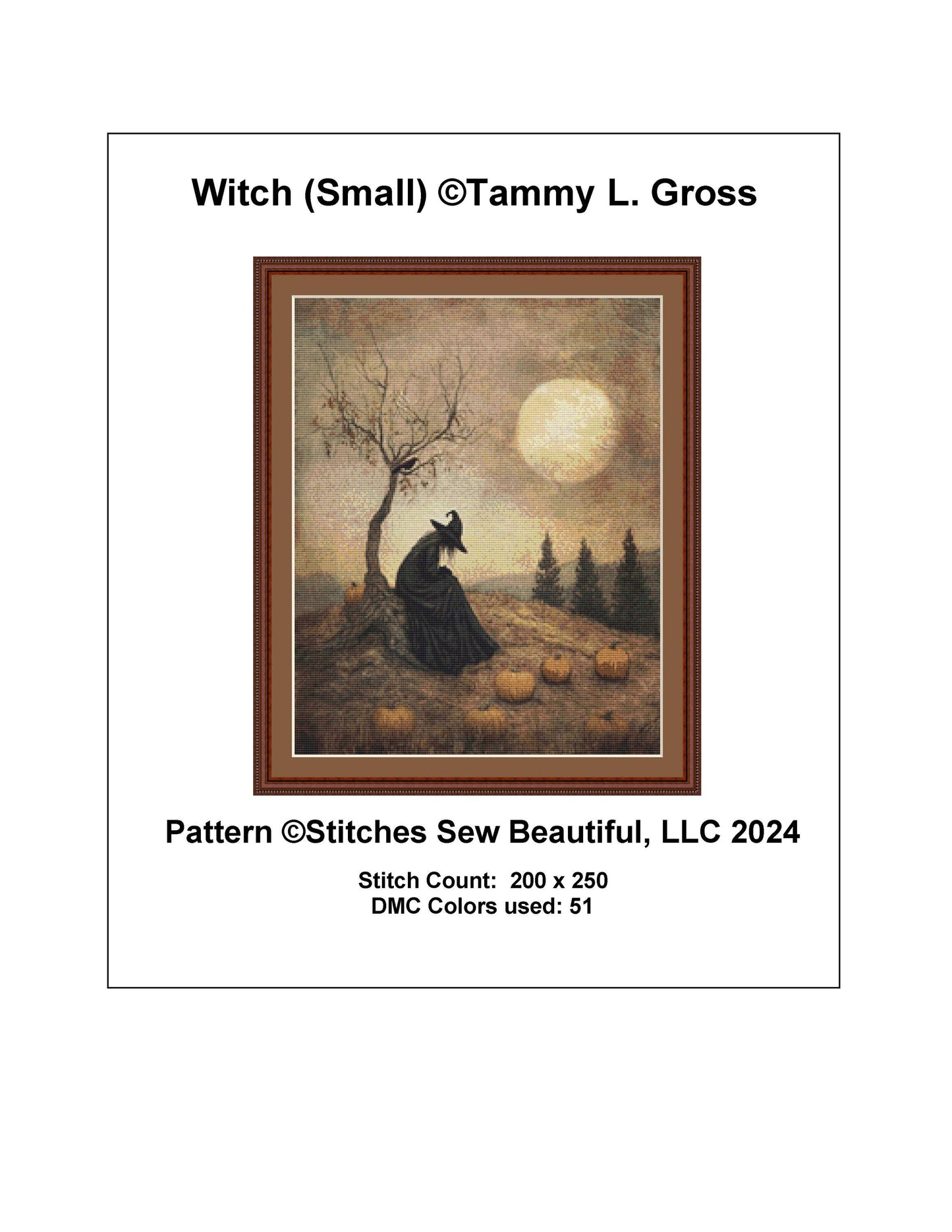 Witch (Small) counted cross stitch pattern by Tammy L. Gross
