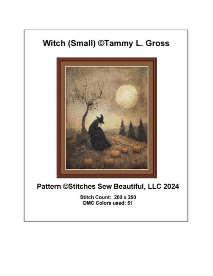 Witch (Small) counted cross stitch pattern by Tammy L. Gross