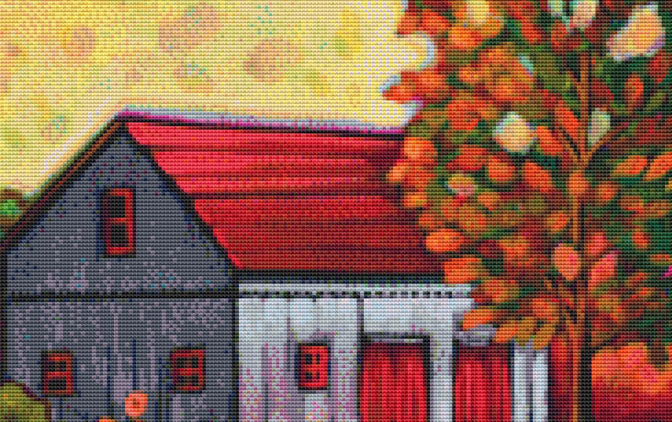 A Bright Sunflower Day counted cross stitch pattern by Peggy Davis/Porterfields Fine Art Licensing