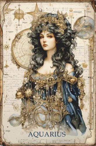 Zodiac - Aquarius 1 counted cross stitch pattern by Sharm Studio