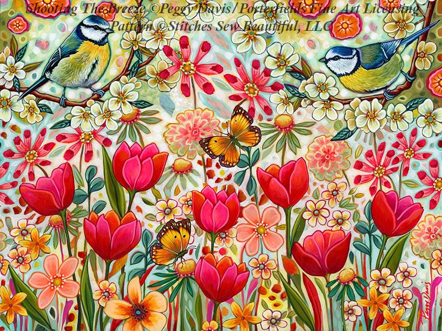 Shooting the Breeze (Small) counted cross stitch pattern by Peggy Davis/Porterfields Fine Art Licensing