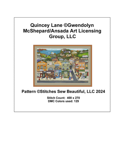 Quincey Lane counted cross stitch pattern by Gwendolyn McShepard/Ansada Art Licensing Group, LLC