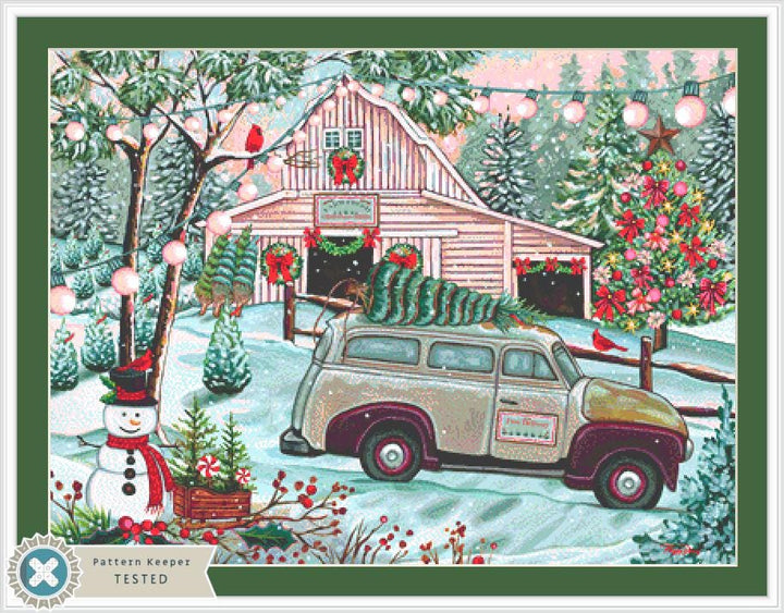 Christmas Tree Farm 2 counted cross stitch pattern by Peggy Davis/Porterfields Fine Art Licensing