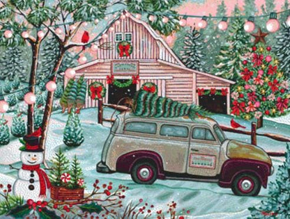 Christmas Tree Farm 2 counted cross stitch pattern by Peggy Davis/Porterfields Fine Art Licensing