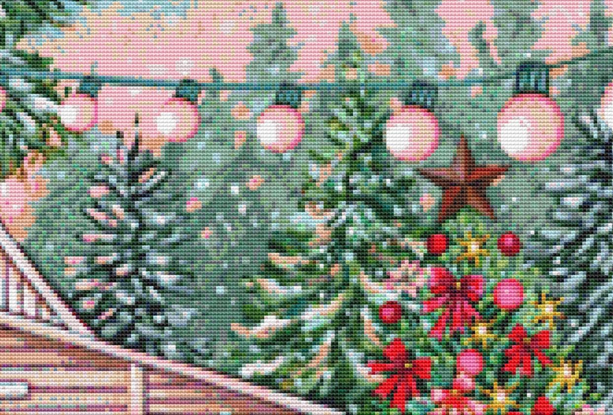 Christmas Tree Farm 2 counted cross stitch pattern by Peggy Davis/Porterfields Fine Art Licensing