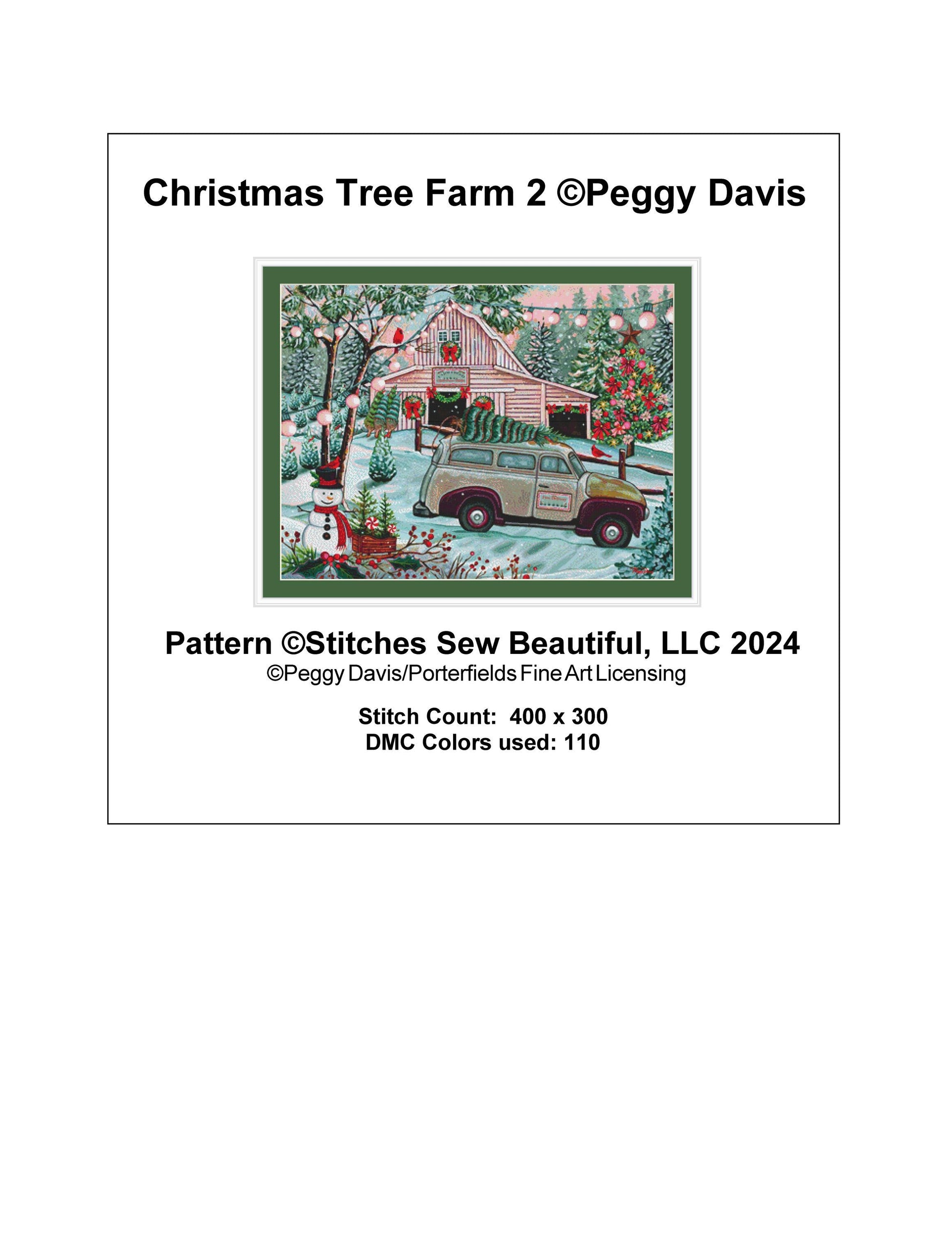 Christmas Tree Farm 2 counted cross stitch pattern by Peggy Davis/Porterfields Fine Art Licensing