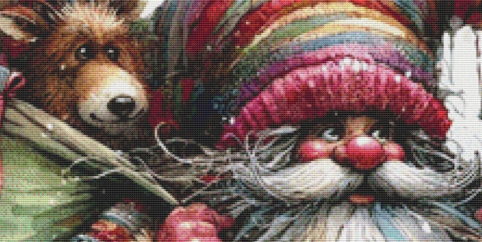 Bohemian Santa counted cross stitch pattern by Ingrid Jean