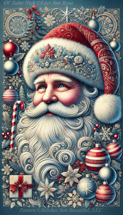 Ol' Saint Nick (Max Size/Color) counted cross stitch pattern by Eder Jose Rosa