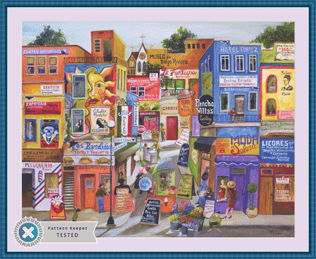 Cesar Chavez Blvd counted cross stitch pattern by Gwendolyn McShepard/Ansada Art Licensing Group, LLC
