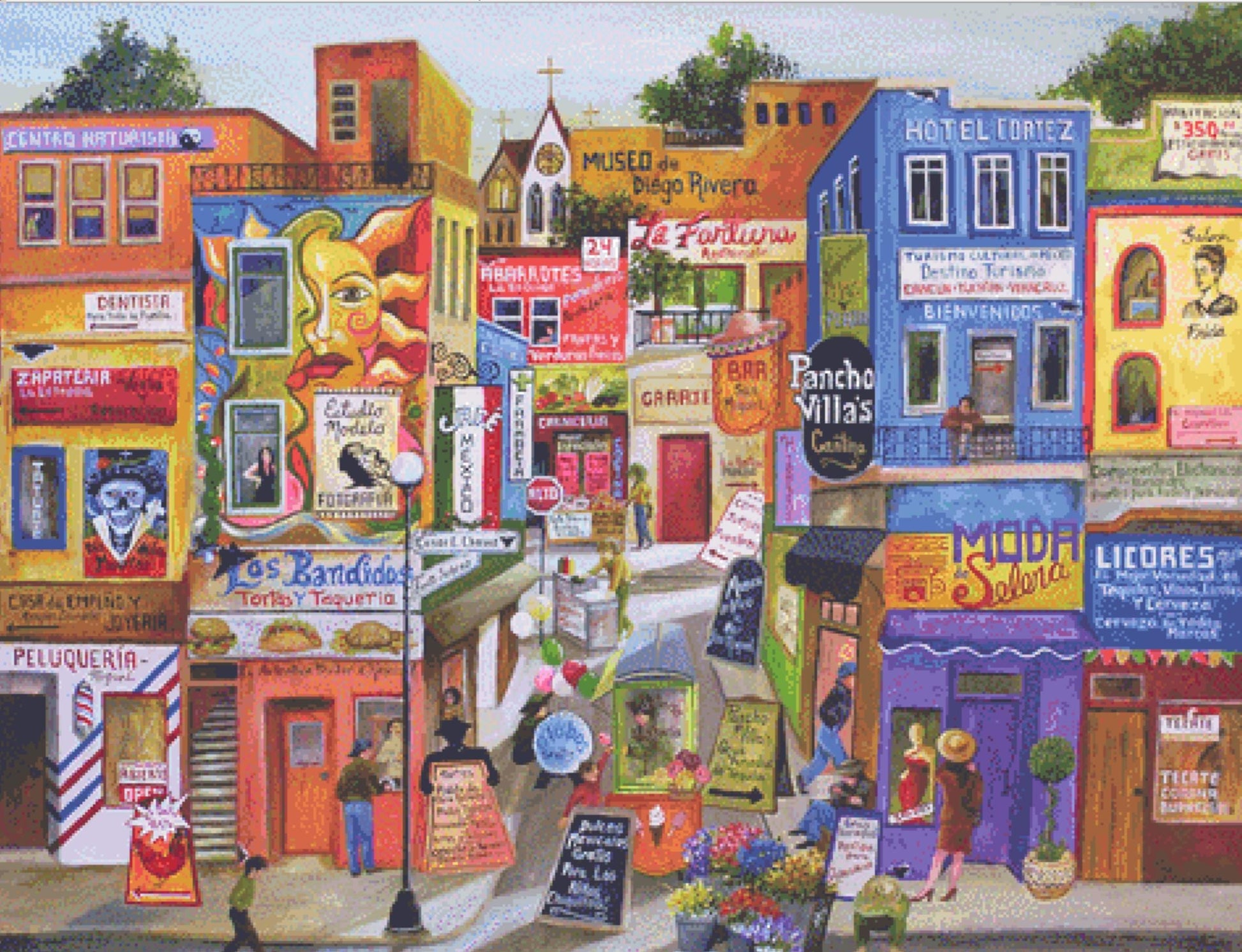 Cesar Chavez Blvd counted cross stitch pattern by Gwendolyn McShepard/Ansada Art Licensing Group, LLC