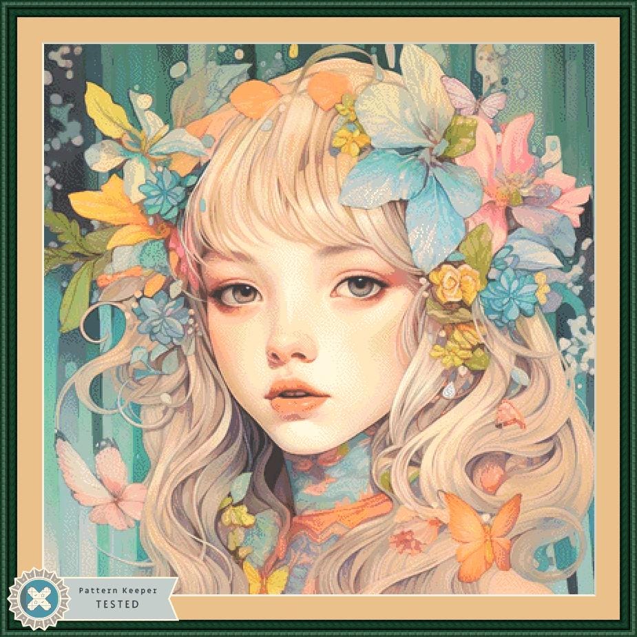 Pastel Girl counted cross stitch pattern by PassyArt