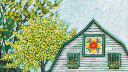 Daffodil Farm counted cross stitch pattern by Peggy Davis/Porterfields Fine Art Licensing