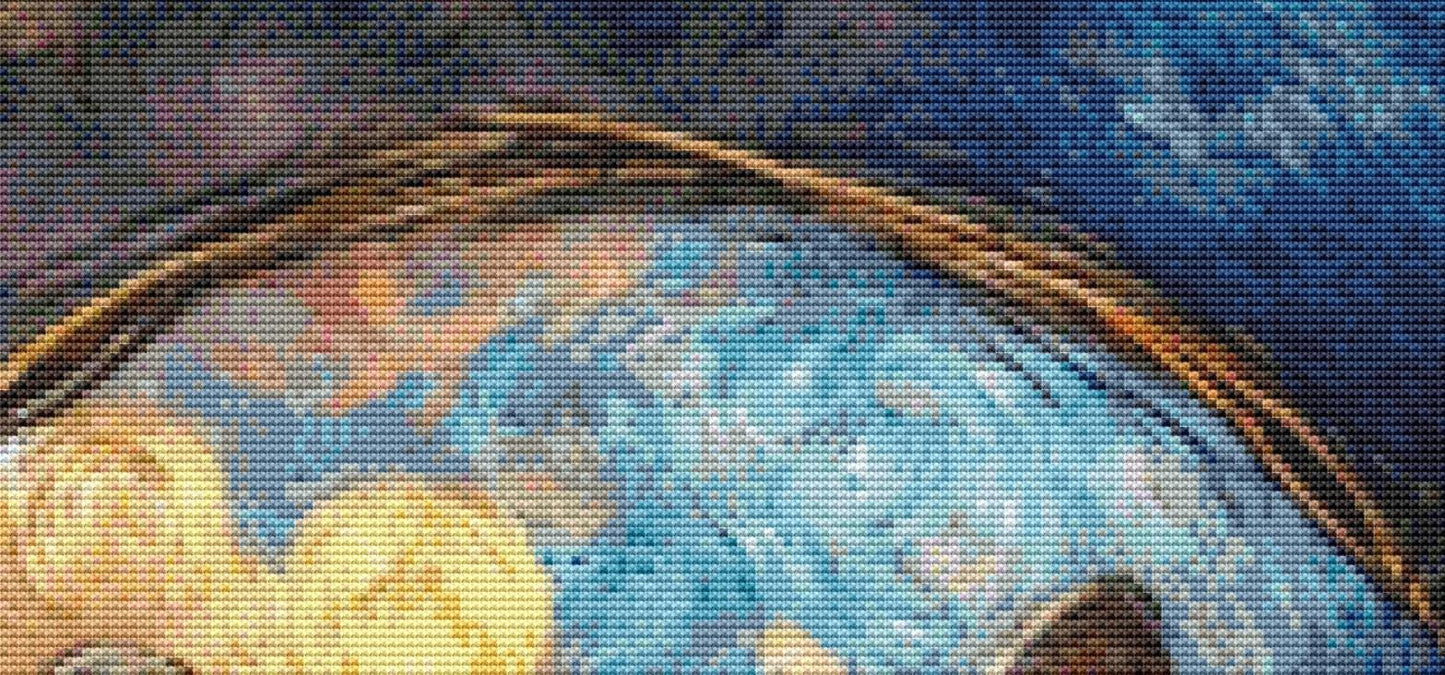 Harmony in Hues Cat, Dog, and Rabbit counted cross stitch pattern by World of Love Hearts/Adrian G. Eyre