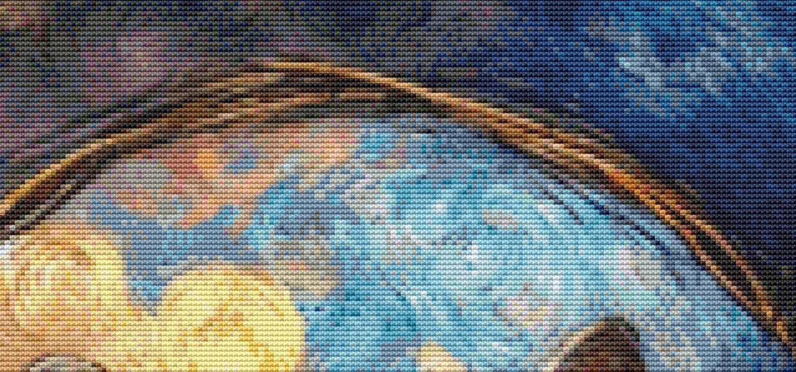 Harmony in Hues Cat, Dog, and Rabbit counted cross stitch pattern by World of Love Hearts/Adrian G. Eyre