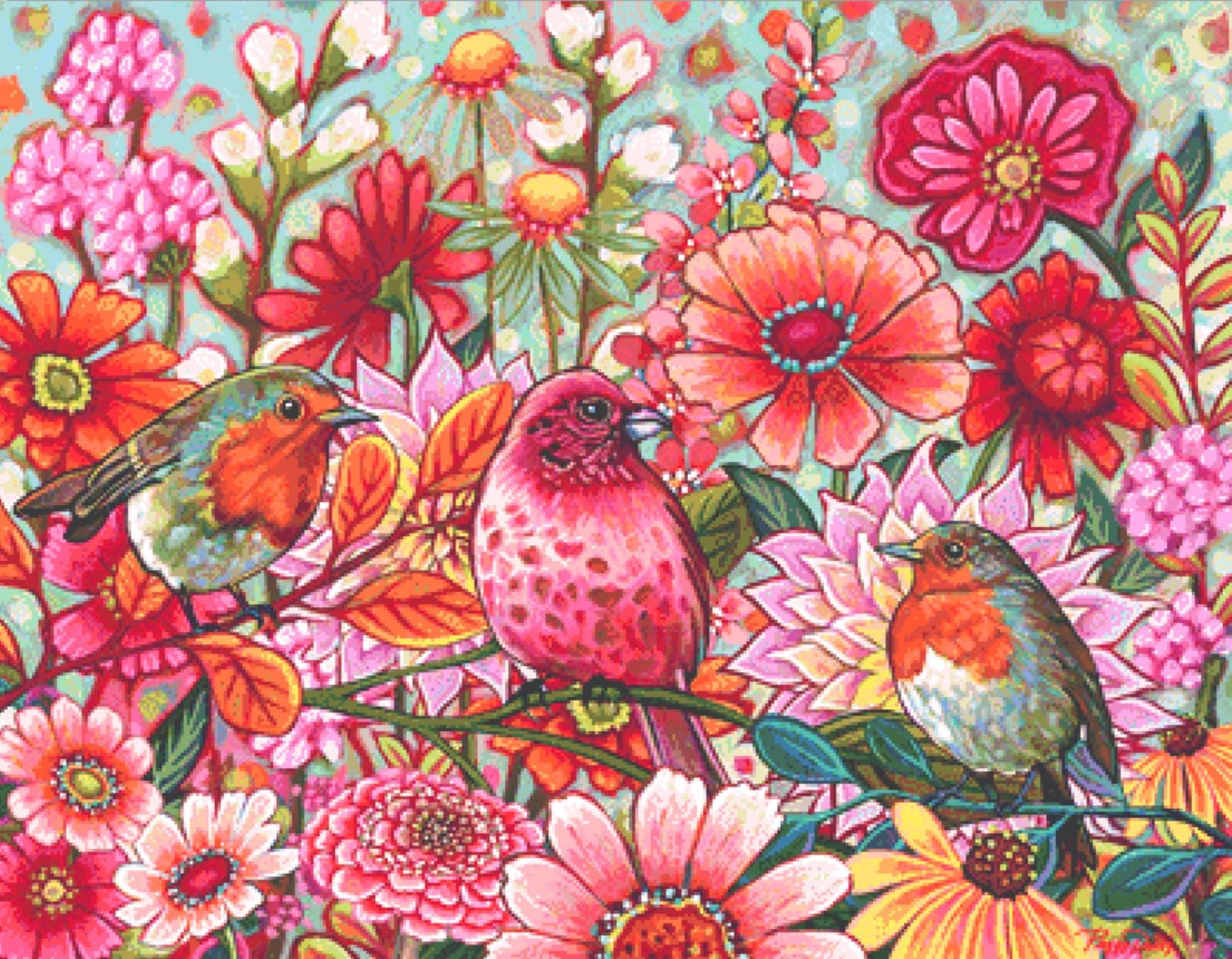 Center of Attention counted cross sttich pattern by Peggy Davis/Porterfields Fine Art Licensing