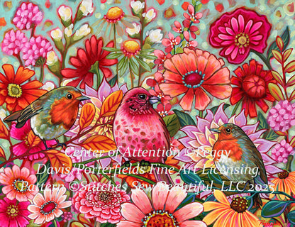 Center of Attention counted cross sttich pattern by Peggy Davis/Porterfields Fine Art Licensing