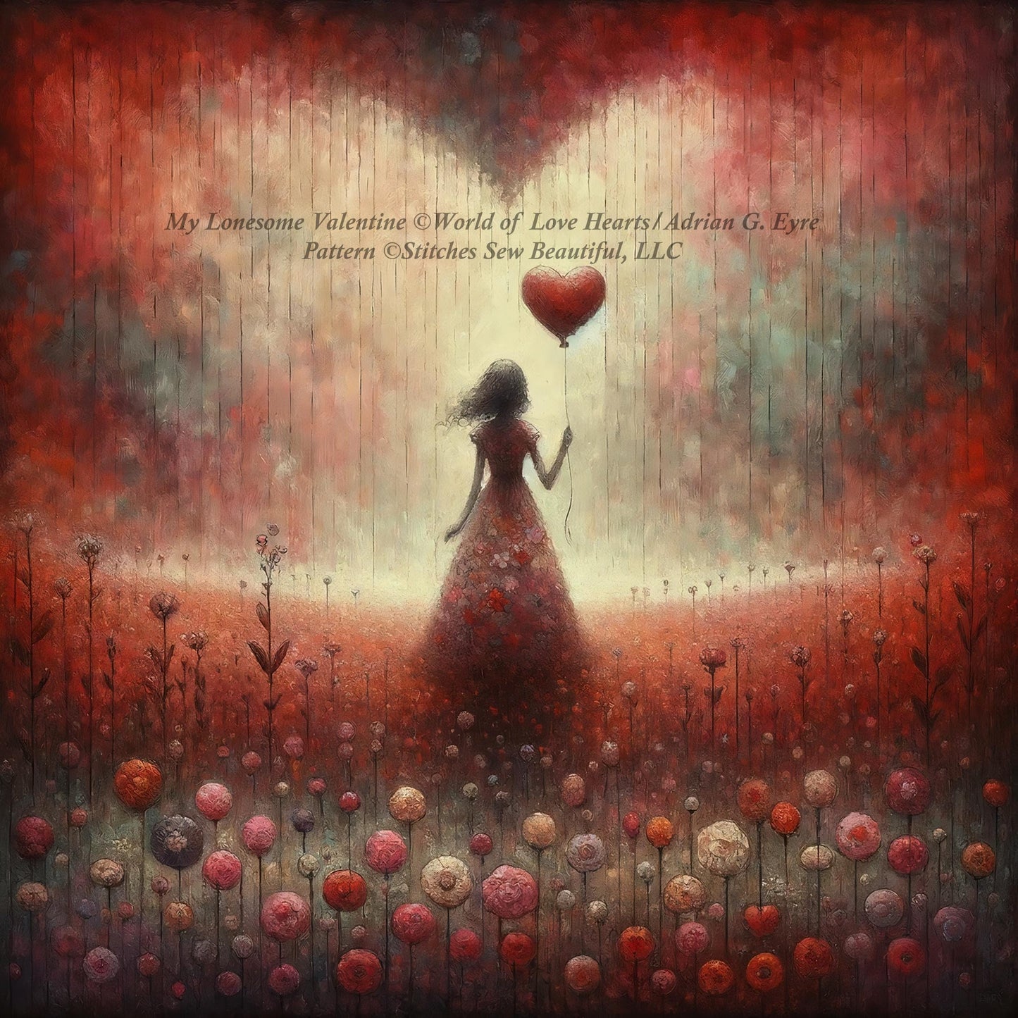 My Lonesome Valentine (Small) counted cross stitch pattern by World of Love Hearts/Adrian G. Eyre