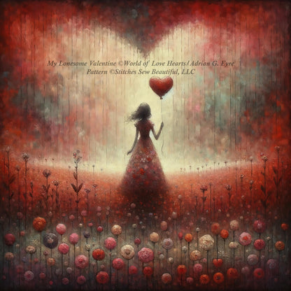 My Lonesome Valentine (Small) counted cross stitch pattern by World of Love Hearts/Adrian G. Eyre