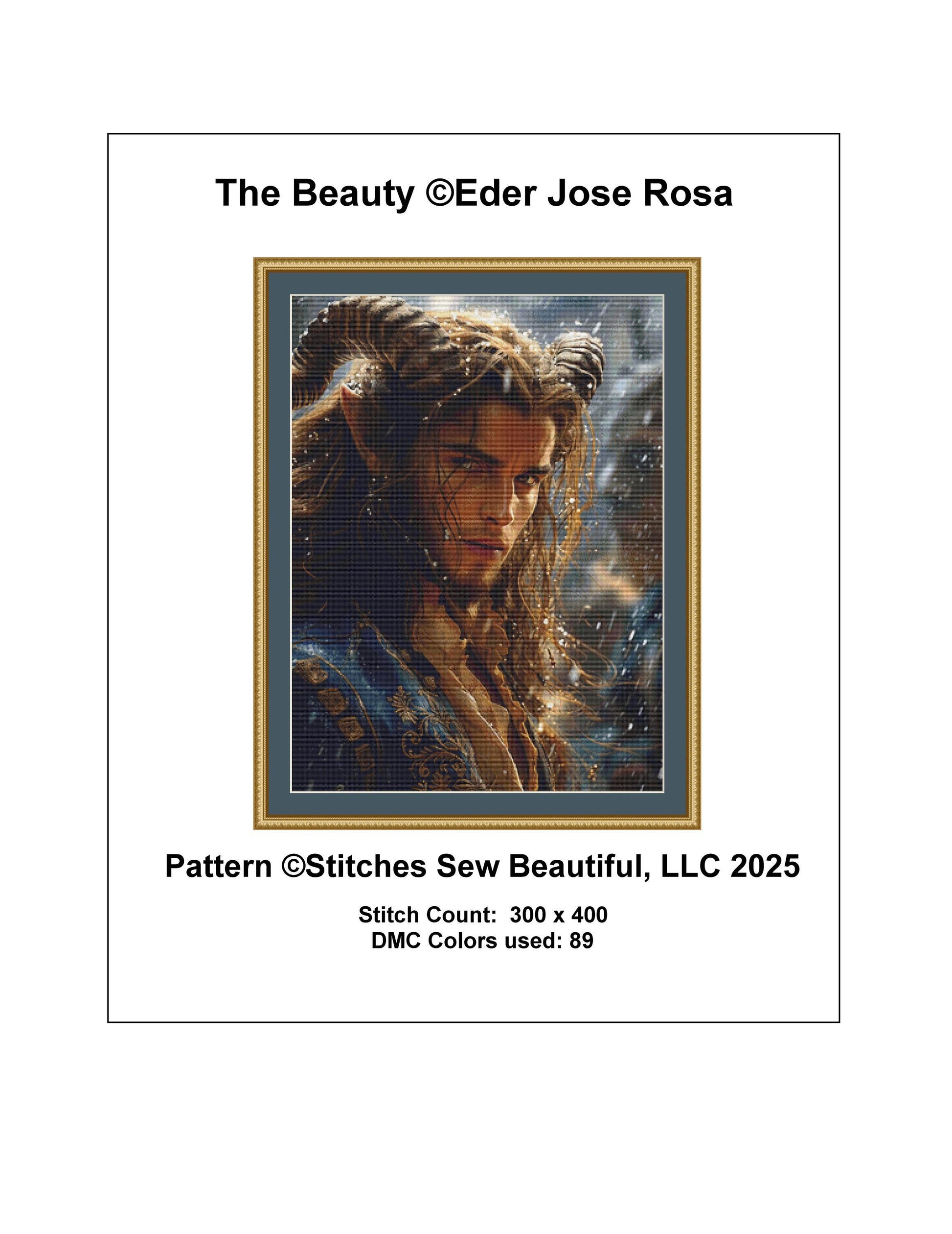 The Beauty counted cross stitch pattern by Eder Jose Rosa