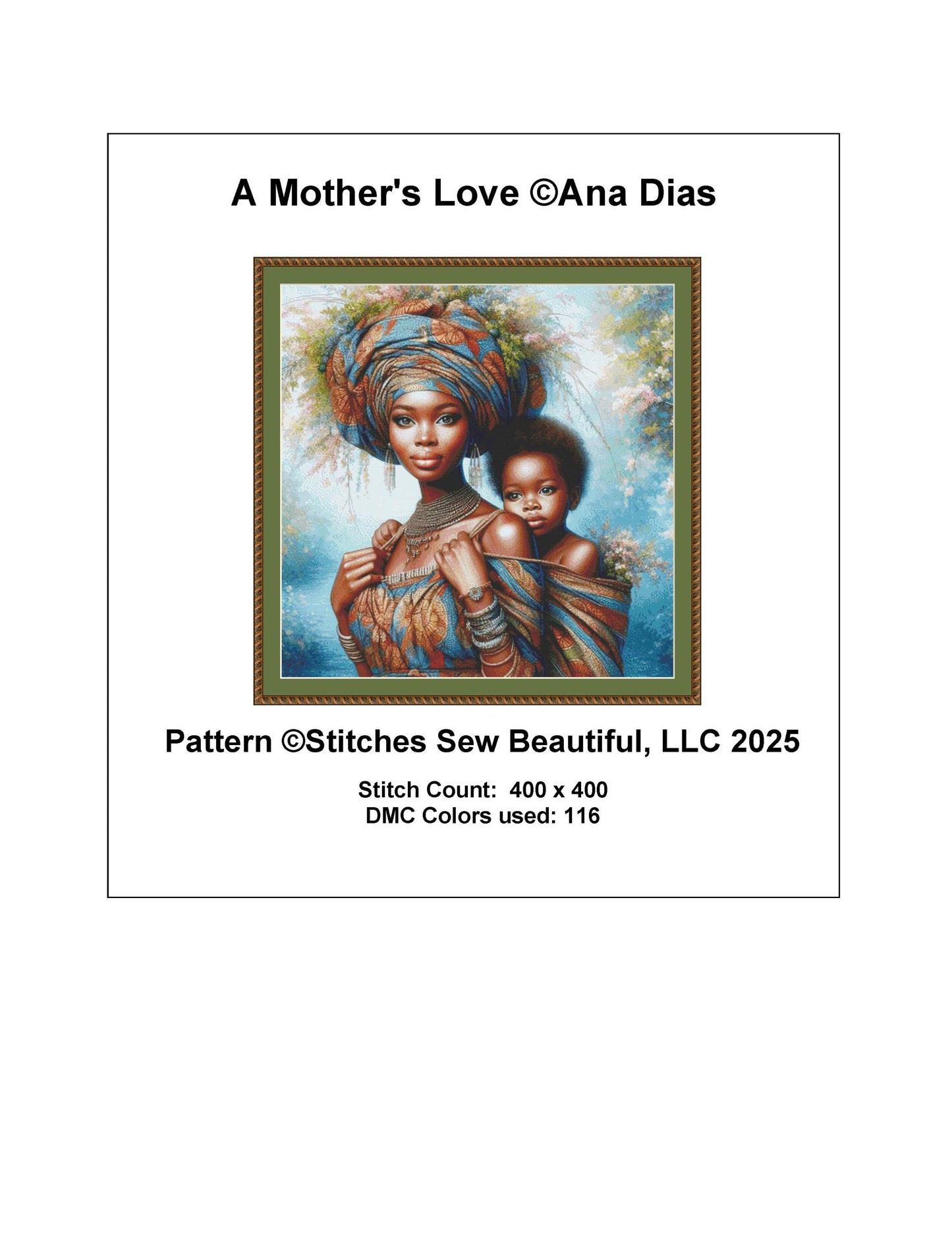 A Mother's Love counted cross stitch pattern by Ana Dias