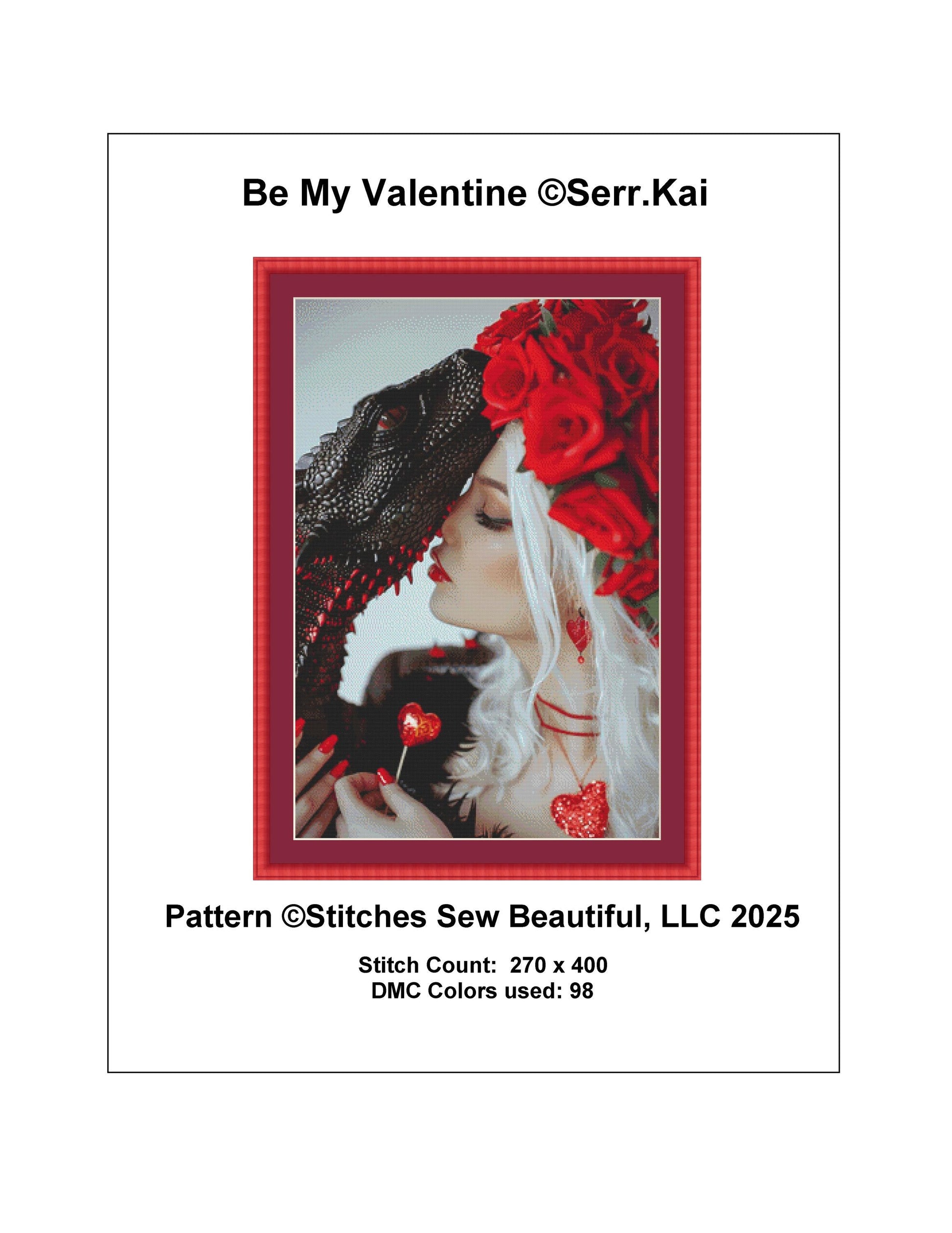 Be My Valentine counted cross stitch pattern by Serr.Kai