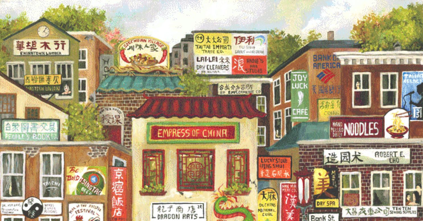 China Town (Max Size/Color) counted cross stitch pattern by Gwendolyn McShepard/Ansada Art Licensing Group, LLC
