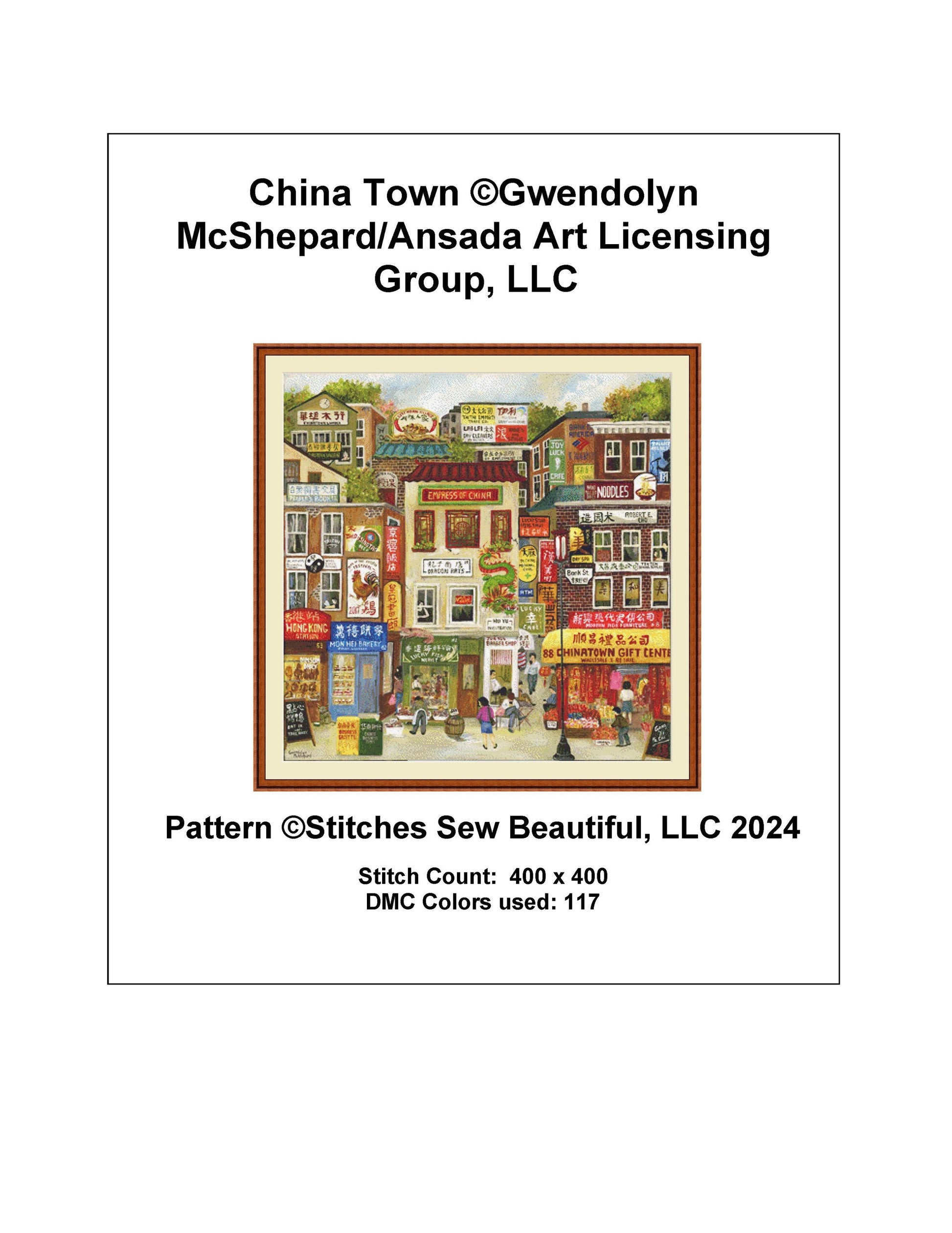 China Town counted cross stitch pattern by Gwendolyn McShepard/Ansada Art Licensing Group, LLC