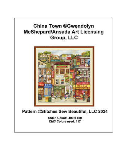 China Town counted cross stitch pattern by Gwendolyn McShepard/Ansada Art Licensing Group, LLC