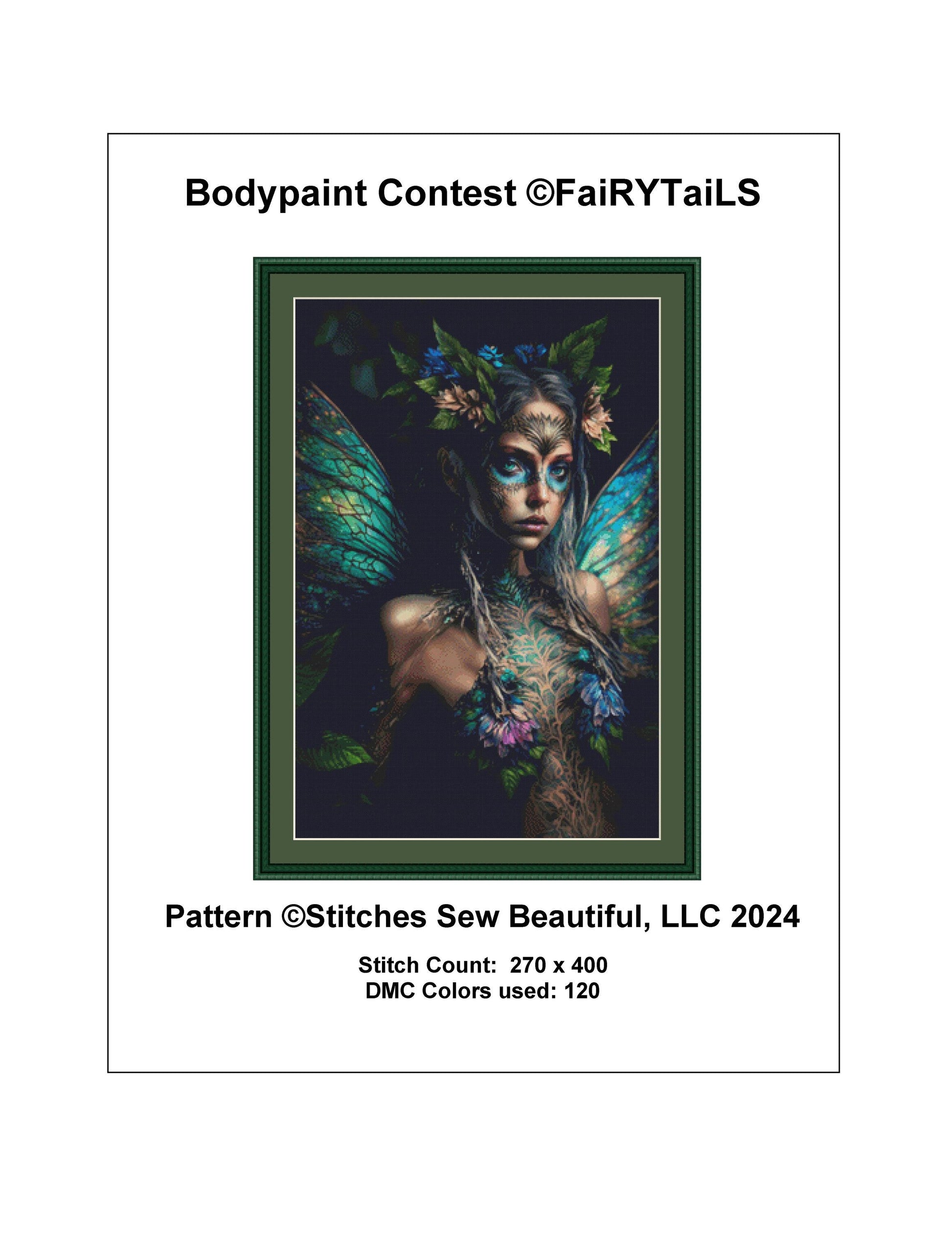 Bodypaint Contest counted cross stitch pattern by FaiRYTaiLS