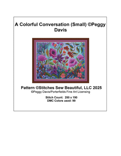 A Colorful Conversation (Small) counted cross stitch pattern by Peggy Davis/Porterfields Fine Art Licensing