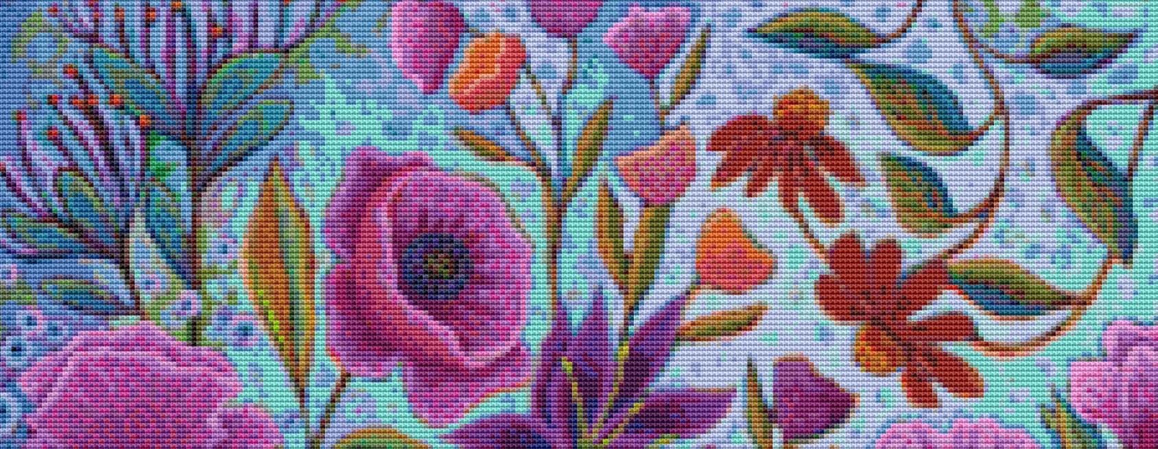 A Colorful Conversation (Small) counted cross stitch pattern by Peggy Davis/Porterfields Fine Art Licensing