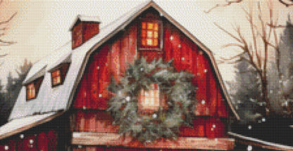 Christmas Barn counted cross stitch pattern by LemonBugDesignCompany