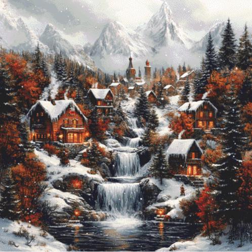 It's Winter in Santa's Town counted cross stitch pattern by Eder Jose Rosa