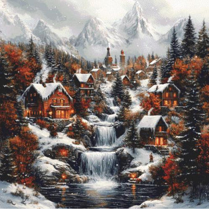 It's Winter in Santa's Town counted cross stitch pattern by Eder Jose Rosa