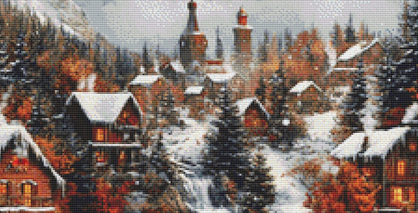 It's Winter in Santa's Town counted cross stitch pattern by Eder Jose Rosa