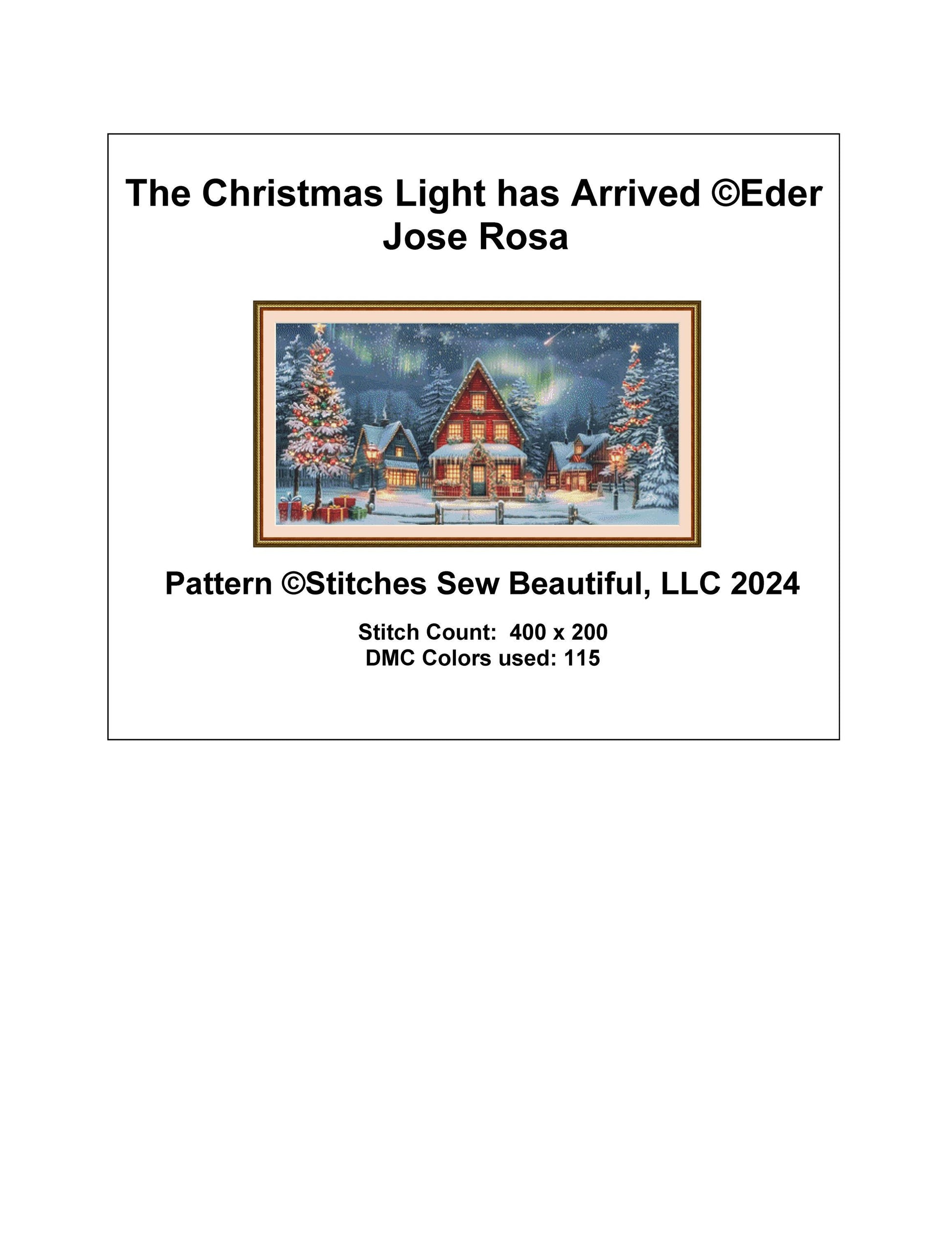 The Christmas Light has Arrived counted cross stitch pattern by Eder Jose Rosa