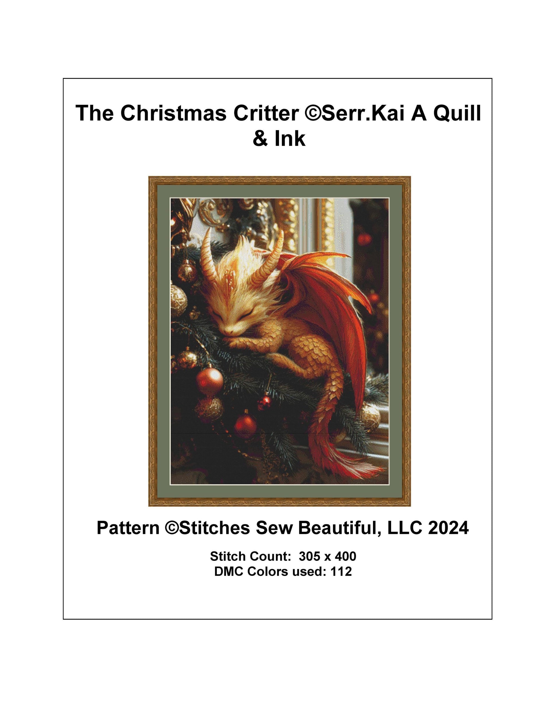 The Christmas Critter counted cross stitch pattern by Serr.Kai A Quill & Ink