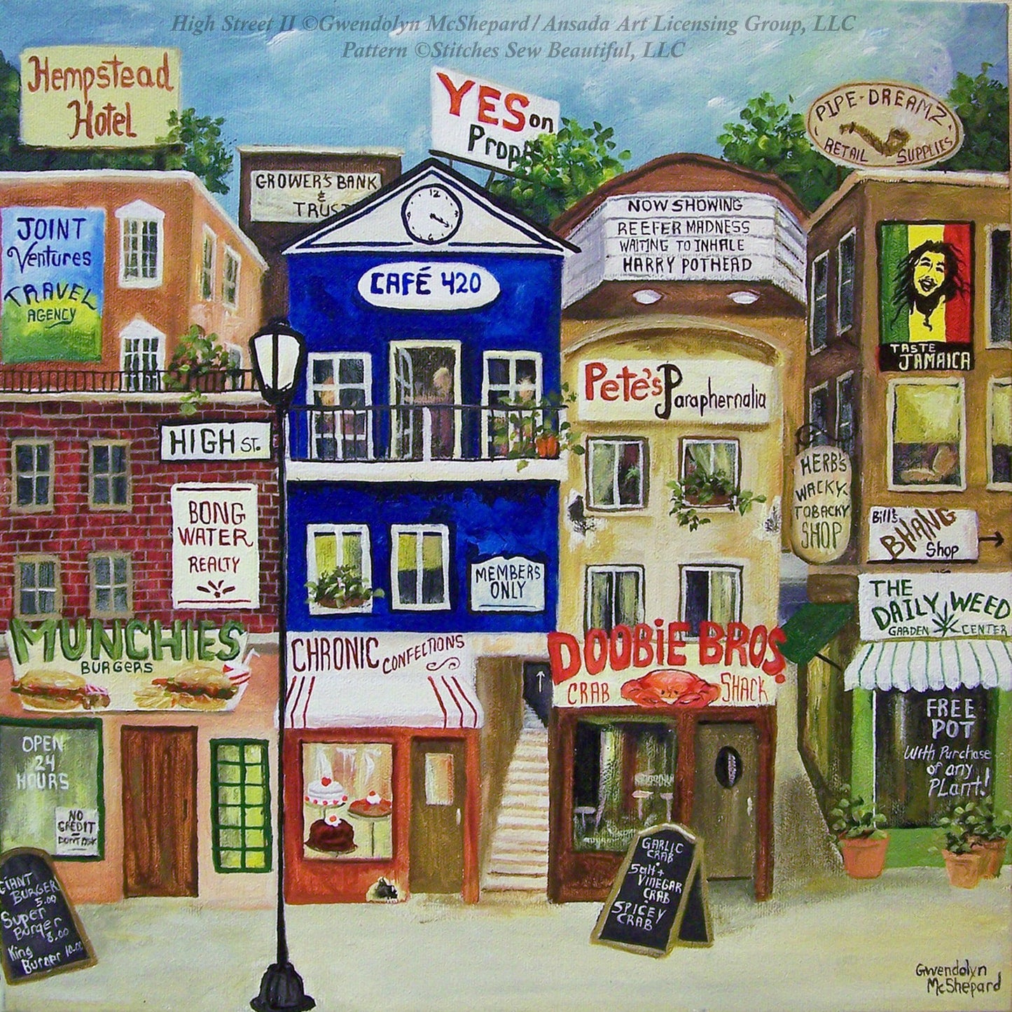 High Street II (Max Size/Color) counted cross stitch pattern by Gwendolyn McShepard/Ansada Art Licensing Group, LLC