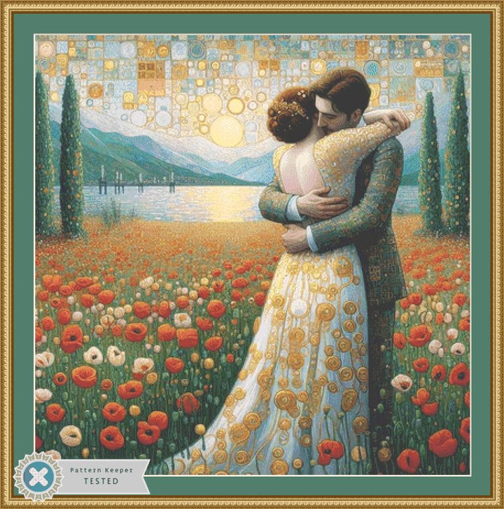 Loving Embrace counted cross stitch pattern by Ana Dias
