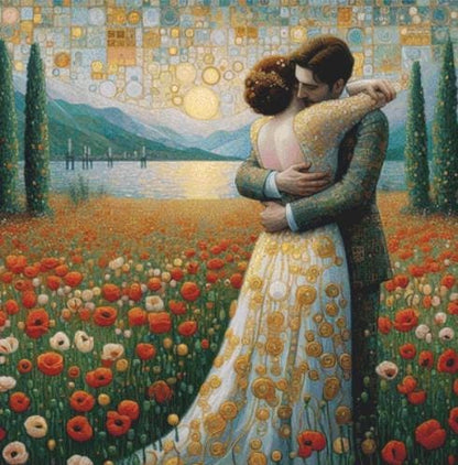 Loving Embrace counted cross stitch pattern by Ana Dias