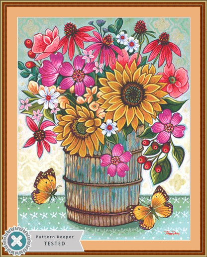 Glorious Summer Golds counted cross stitch pattern by Peggy Davis/Porterfields Fine Art Licensing
