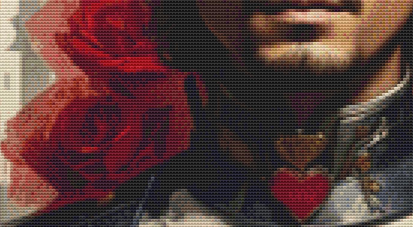 King of Hearts counted cross stitch pattern by Eder Jose Rosa